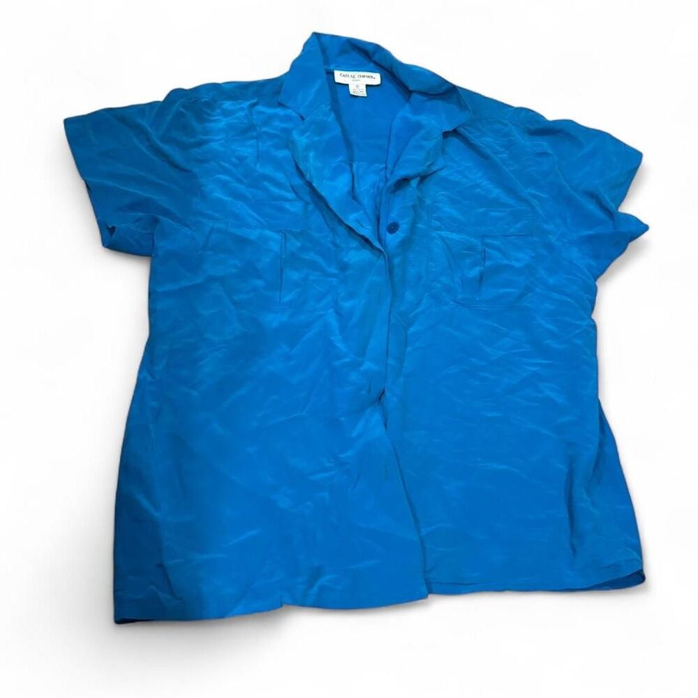 Casual Corner Silk Blue Blouse